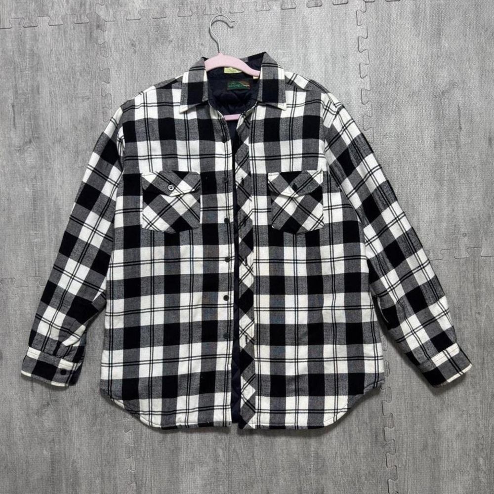Vintage Pine Grove Plaid Quilted Lined Flannel Shirt Jacket Men's‎  Medium